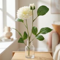 Artikel Dahlia konstgjorda blommor krämgröna 2 blommor 60cm