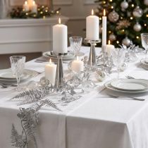 Artikel Konstgjord girlang silverglitter ormbunksbladsgirlang 180cm 3 st