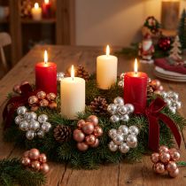 Artikel Spegelbär glas jul silver aprikos Ø20mm 140 st