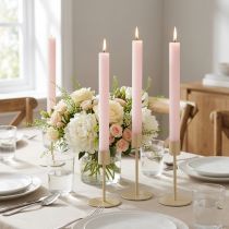 Artikel Koniska ljus ljusrosa enfärgade ljus rosa 34x240mm 4 st