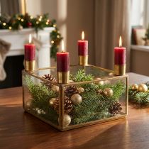 Artikel Ljushållare adventsspegel för att fylla guld 15×15×10,5cm