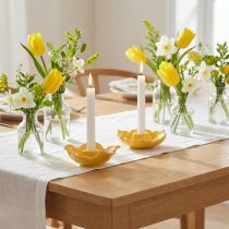 Artikel Keramiska koniska ljusstakar, dekorativ blomform för elegant bordsdekoration, 11 cm, 2 stycken