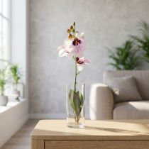 Artikel Konstgjord Phalaenopsis Orkidé, Vit och Lila, 43cm