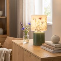 Artikel LED-bordslampa med blommönster för elegant vardagsrumsbelysning, 23 cm