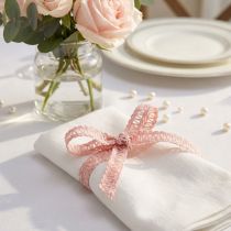 Artikel Dekorativt band antikrosa, spetsband, floristtillbehör, bröllop B15mm L15m