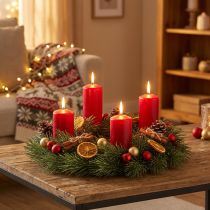 Artikel Konstgjord tallkrans, 30 cm, juldekoration, grangrön, dörrkrans, adventskrans