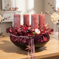 Artikel Rosa blockljus, antik rosa marmorlook, 85×200 mm, set om 2, för dekoration och present