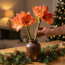 Artikel Amaryllis dekorativa blommor i orange konstgjord L55cm 2st