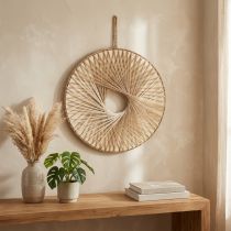 Artikel Boho väggdekoration träring naturlig hampa Ø40cm