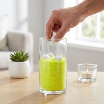 Artikel Dekorationssand gul neonfärgad sand 0,5 mm sand neongul 1 kg
