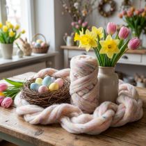 Artikel Lunte Wool Lunte tillverkad av färgäkta naturull, färgglad 10m