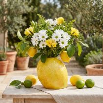 Artikel Citronvas keramikvas citrongul Medelhavet H19cm