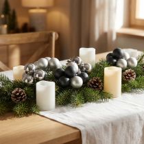 Artikel Mini julkulor silver, antracitglas Ø40mm mix 32 st