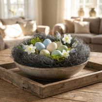 Artikel Sisal gräs för pyssel, hantverksmaterial naturmaterial grå 300g