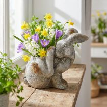 Artikel Kanin dekorativ blomkruka i betong antikgrå 33,5x17x29,5cm