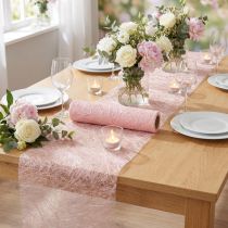 Artikel Deco fleece Sizoweb bordslöpare rosa 30cm 5m