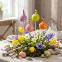 Artikel Dekorativa kycklingpinnar för vårblomsterarrangemang och bordsdekorationer, 7,5 cm, 4 stycken
