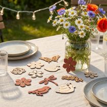 Artikel Strö dekoration blommor djurmix sommardekoration B3–4cm 72 st