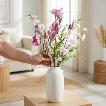 Artikel Konstgjord blommagnoliagren, magnoliarosa 92cm