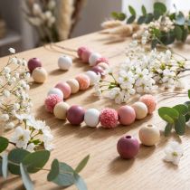 Artikel Träpärlor träkulor för hantverk rosa sorterade Ø3cm 36st