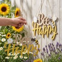 Artikel Dekorativ skylt bi "Bee Happy" sommardekoration trä 31×18cm 2st
