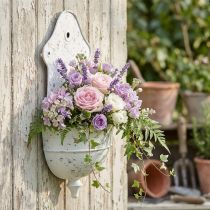 Artikel Shabby Chic Väggskål Metall Halvrund Vit 24cm×10cm×47cm