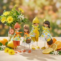 Artikel Små frukter, sommardekoration, figurer citroner apelsiner H17/18cm 4st