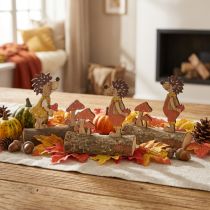 Artikel Igelkott med svamp höstfigur träig igelkott gul/orange H11cm set om 6