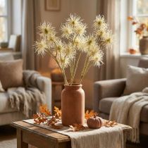 Artikel Xanthium konstgjord blomkräm höstdekoration 6 blommor 80cm 3st