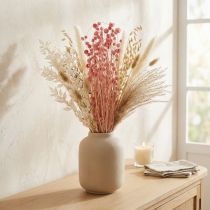 Artikel Torkade blommor av jordgubbstistel, antik ros, 50 cm, 100 g, dekorativa konstgjorda blommor