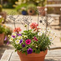 Artikel Blomplugg metall bi dekoration svart 8,5cm 4 st