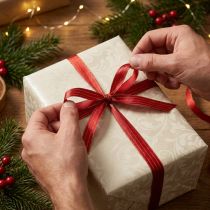 Artikel Presentband Jul satinband rödguld B6mm L50m
