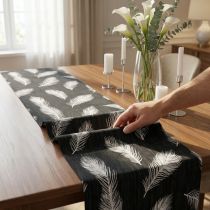 Artikel Bordslöpare med fjädermönster 30cm x 500cm