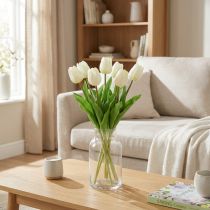 Artikel Konstgjorda tulpaner White Cream Real Touch 38cm 7 st