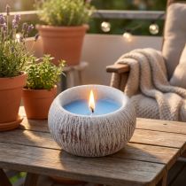Artikel Citronella Ljus Blå Keramikskål Vintage Balkong H8cm
