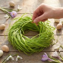 Artikel Dekorativ raffia för att tillverka naturlig raffia raffia äppelgrön 200g