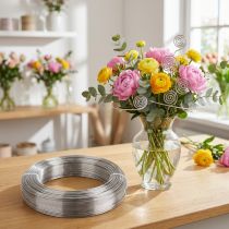 Artikel Aluminiumtråd 1,5 mm 1 kg silver - Flexibel hantverkstråd, blomstertråd, smyckestråd, bonsaitråd, DIY-dekoration