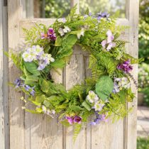 Artikel Konstgjord blomsterkrans med rankskrans färgad H13cm Ø55cm