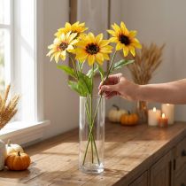 Artikel Konstgjorda solrosor Dekorativa blommor Gul 79cm 3st