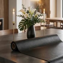 Artikel Imiterat läder svart dekorativt tyg svart läder 33cm×1,35m