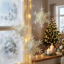Artikel Dekorativ iskristall snöflinga för upphängning Ø15cm 3st
