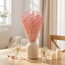Artikel Torkad lingräsdekoration ljusrosa 50-55cm 80g bordsdekoration