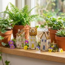 Artikel Keramisk heminredning för inomhusbruk och blomkrukor. Perfekt present. 10 cm, 3 stycken.