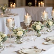 Artikel Glasblomsljusstake för elegant bordsdekoration, evenemang och bröllop, 22 cm