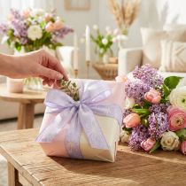Artikel Presentband lila blommor band lila 25mm 18m
