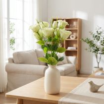 Artikel Konstgjorda blommor Eustoma Lisianthus gulgrön 52cm 5 st