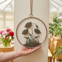 Artikel Väggdekoration, blommig, metall, ros, vintage, Ø30,5 cm, vårdekoration, sommardekoration