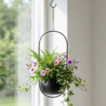 Artikel Hängkorg metall hängkorg blommor zinksvart Ø15cm
