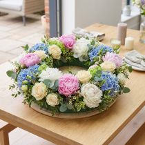 Artikel Blommig skumkrans, träskiva, våt blommig skum, 38 cm, 2 stycken