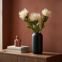 Artikel Nålkudde konstgjorda blommor exotiska Protea Leucospermum kräm 73cm 3st